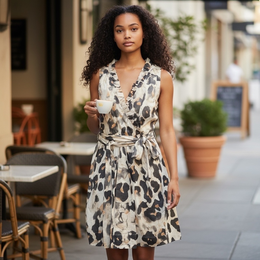 Allen B. By Allen Schwartz Leopard Print  Midi Dress
